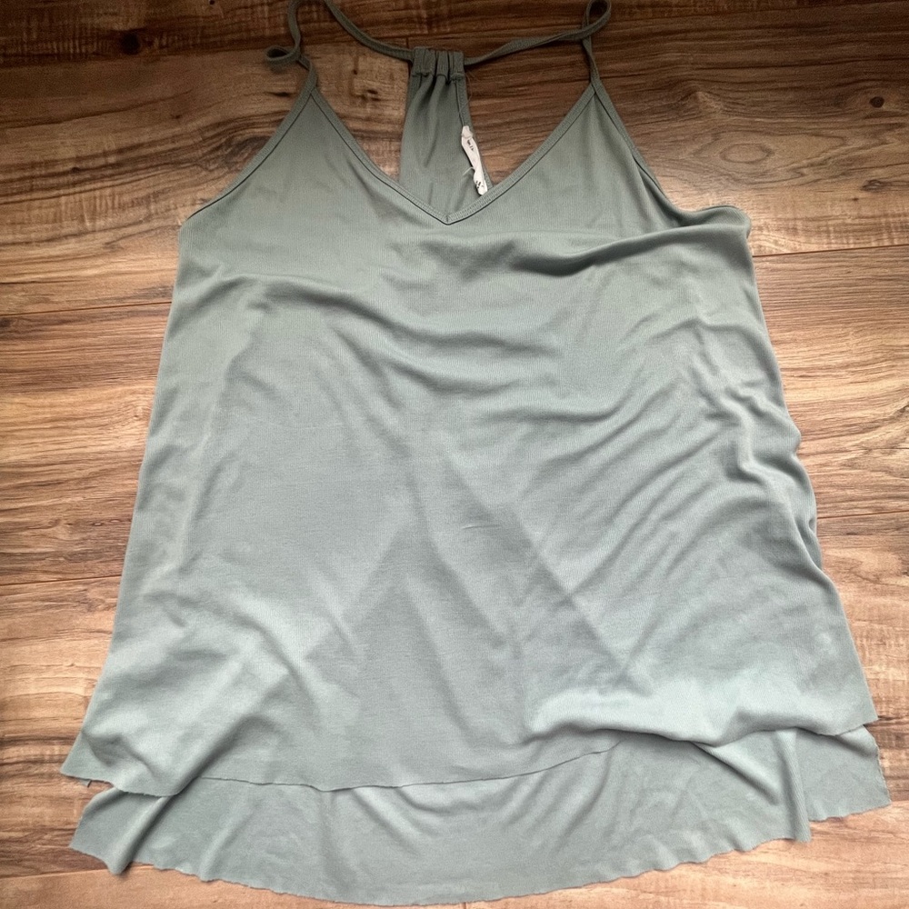 denim blue spaghetti strap blouse
